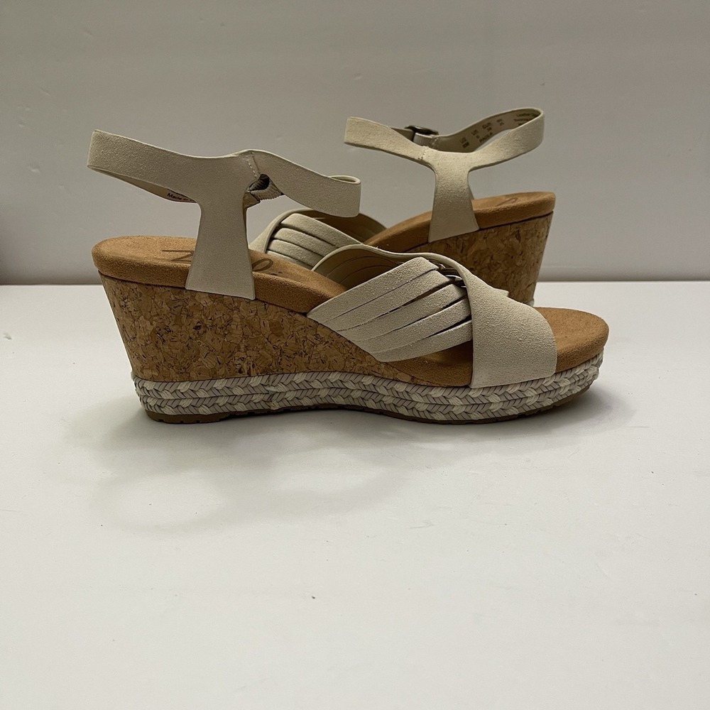 ZODIAC‎ Paola Beige Birch Platform Cork  Wedge Leather Sandals Womens 8M - Picture 8 of 12